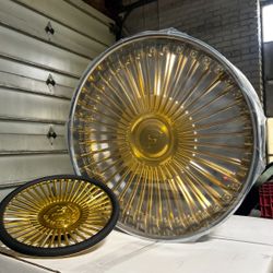 26 Inch Gold Forgiato Wheels Tires Steering Wheel