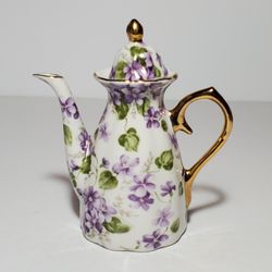 Victoria's Garden Mini Teapot Purple Violets