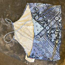 Blue Paisley Halter Top 