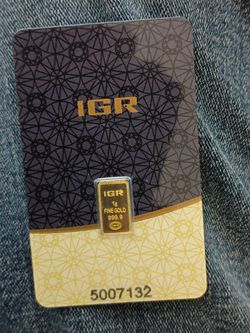 IGR 1g Fine Gold Bar 999.9
