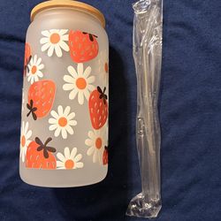 Strawberry glass cup