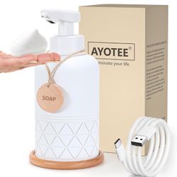 AYOTEE Automatic Foaming Soap Dispenser, 15.2Oz Large Capacity Rechargeable Automatic Soap Dispenser Touchless Foam Soap Dispenser, Fast Charging 