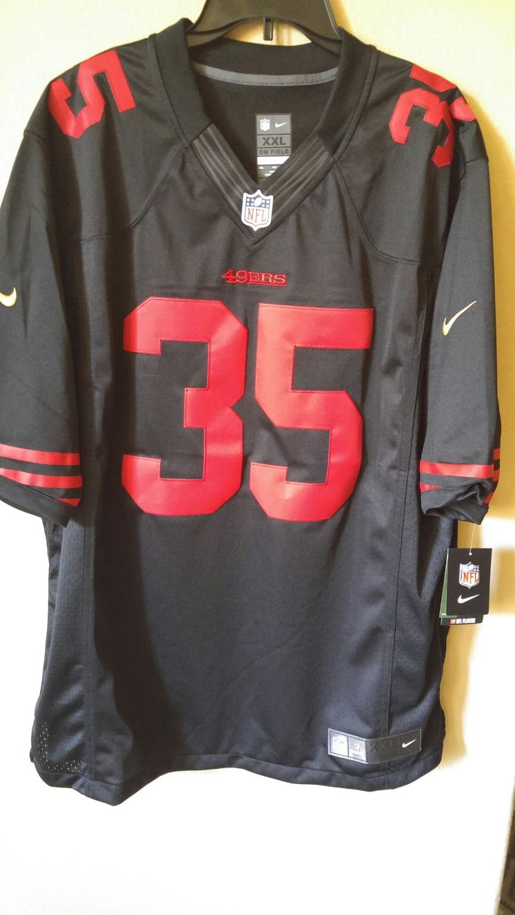 49ers Reid black jersey size L