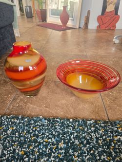 These are two pieces from the "Evolution" art glass collection by Waterford