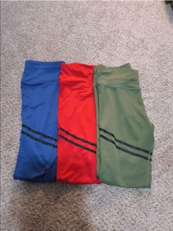 4 Leggings- Blue, Red, Olive And Black