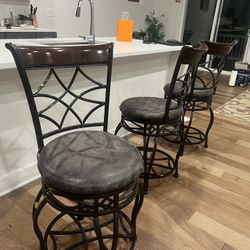 Metal Bar Chairs - Set of 3