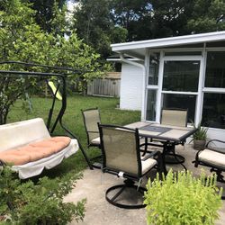 Porch Table With Four Chairs And Swing 