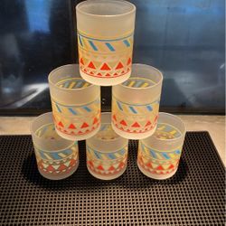 1980’s Panache Low Ball Double Old Fashion Tumblers -Set Of 6