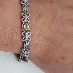 PAJ BB China Multicolor Stones Bracelet Silvertone