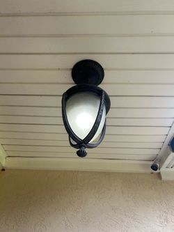Vintage hanging chain, light/lamp/pendulum with frosted glass
