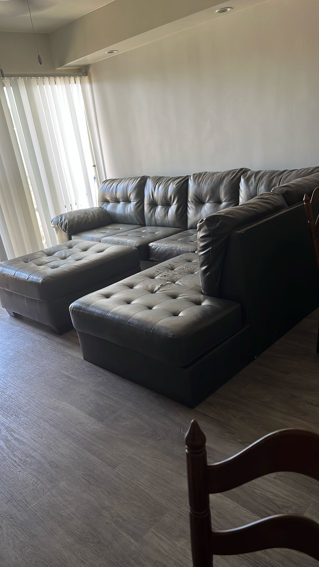 Leather Couch With Ottoman