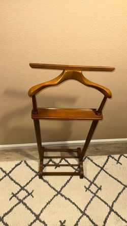 Vintage Wooden Valet Stand Suit Rack