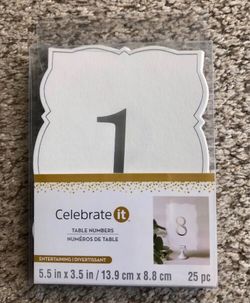 Celebrate It Table Numbers 25-Pack