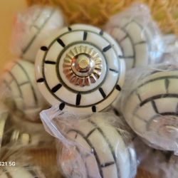 BLACK and WHITE CERAMIC DOOR PULLS
