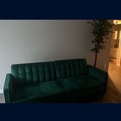 Barely used - Emerald Green Futon Couch 