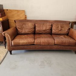 Leather Sofa Couch  $100.00comfy Make Me An Offer
