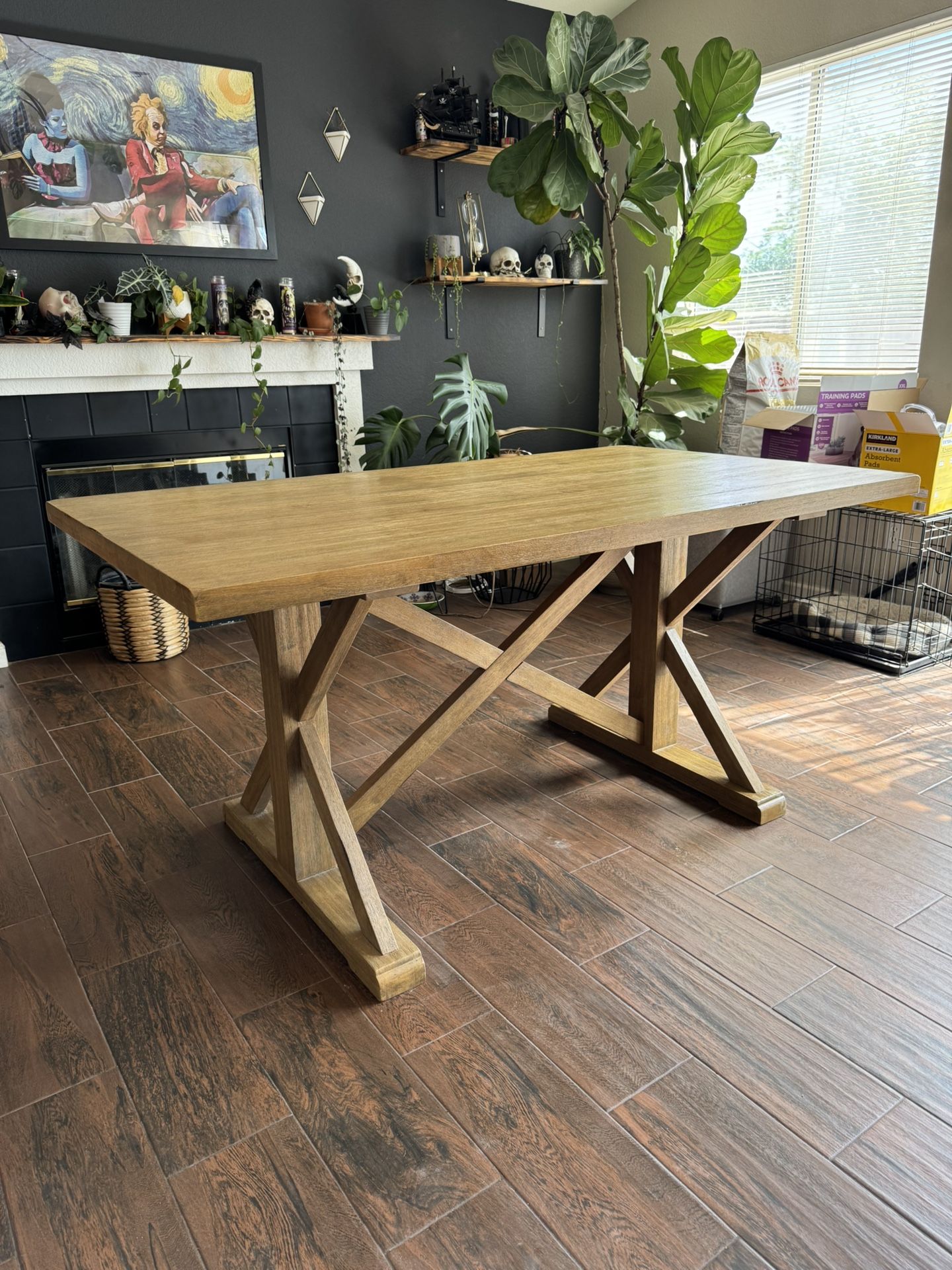 Rustic Farmhouse-Style Solid Dining Table $200 OBO