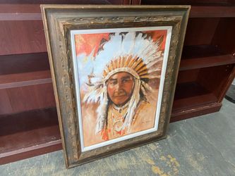 Original Native American Portrait Oil Painting by Delberta Murphy