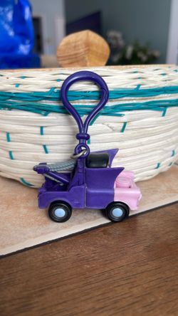 Disney Pixar Cars Tow Truck Plastic Keychain Purple Pink Black