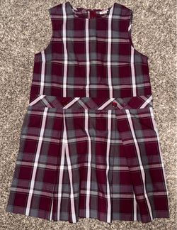 Girls Maroon and Gray Jumper Dress  - IL TEXAS