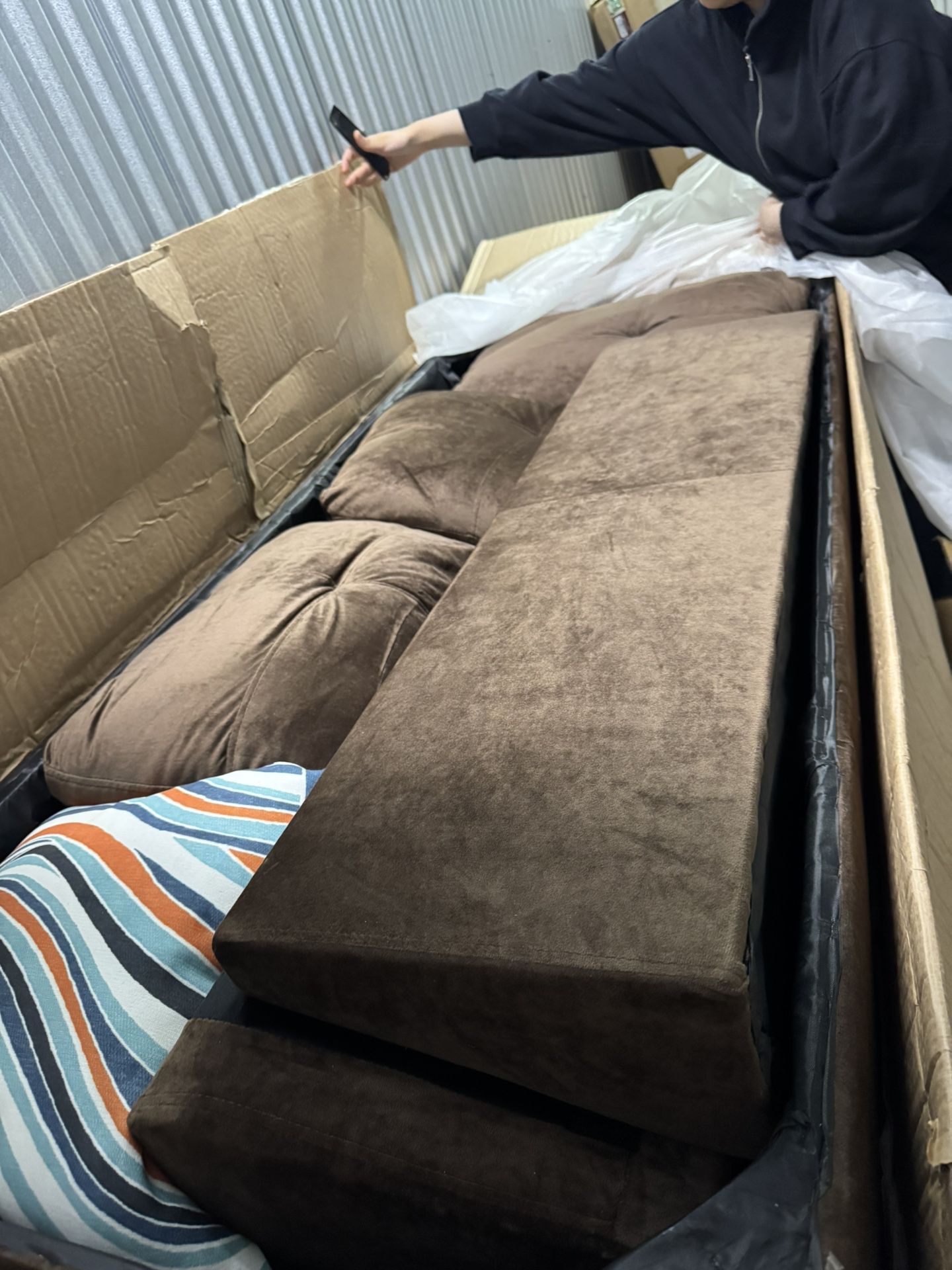 Sectional Couch Left Arm Chaise Brown