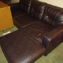 Faux Leather Sectional L Shaped Couch