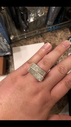 Sterling silver diamond ring
