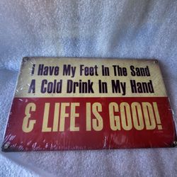 Fun Beach Metal Sign 8x14 