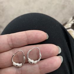 Real Silver Hoop Earrings