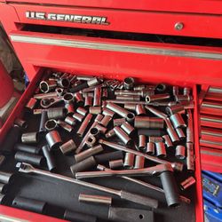 Harbor  freight toolbox filled with tools