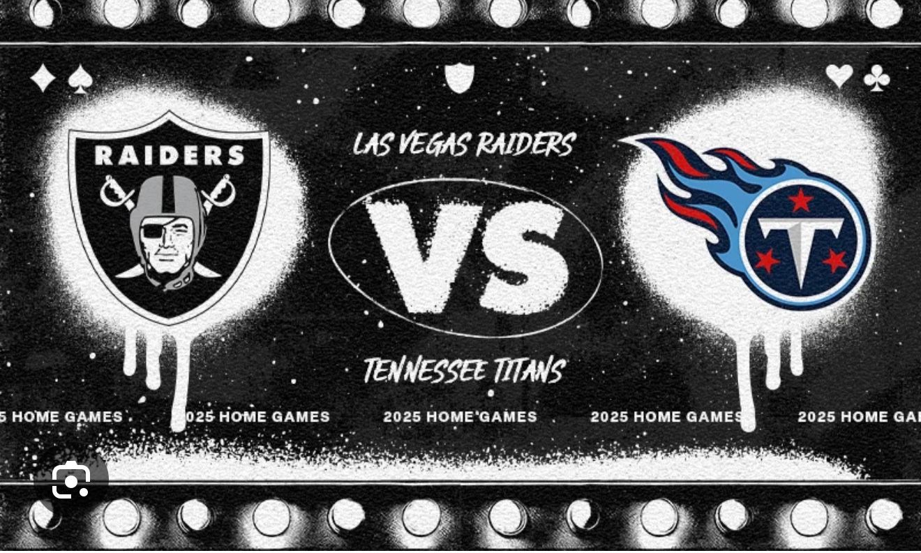 Raiders vs Titans Sun, Oct 12, 2025, 1:05 PM • Allegiant Stadium Section 432 Row 6 Seat 24-25