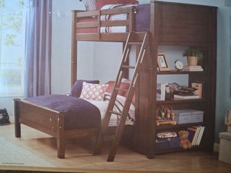 Full-size wooden bedframe & parts.