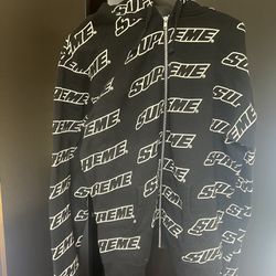 Supreme Zip Up All Over Print Hoodie 