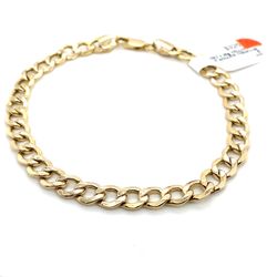10k Gold Bracelet 8” Hollow Cuban 6.3mm 4.3grams 139046 1
