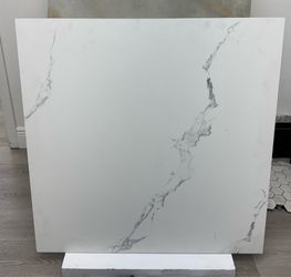 Large White Marble-Look Porcelain Floor Tile