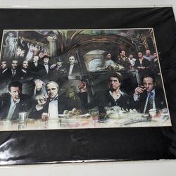 Ultimate Gangster Council by Haiyan 20x16 Matted Art Print New & Sealed Scarface