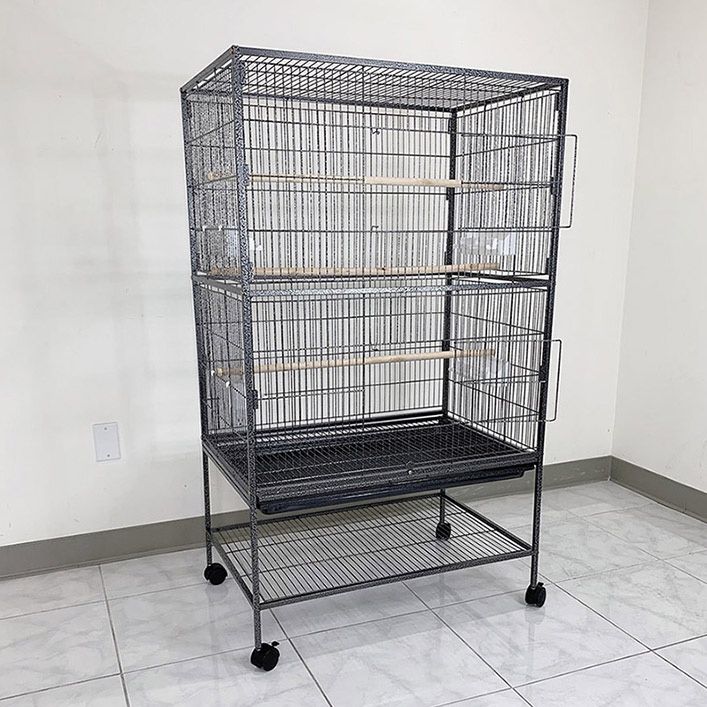 (NEW) $100 Large 52” Bird Cage for Parakeet Parrot Cockatiel Canary Finch Lovebird, Size 31x19x52” 