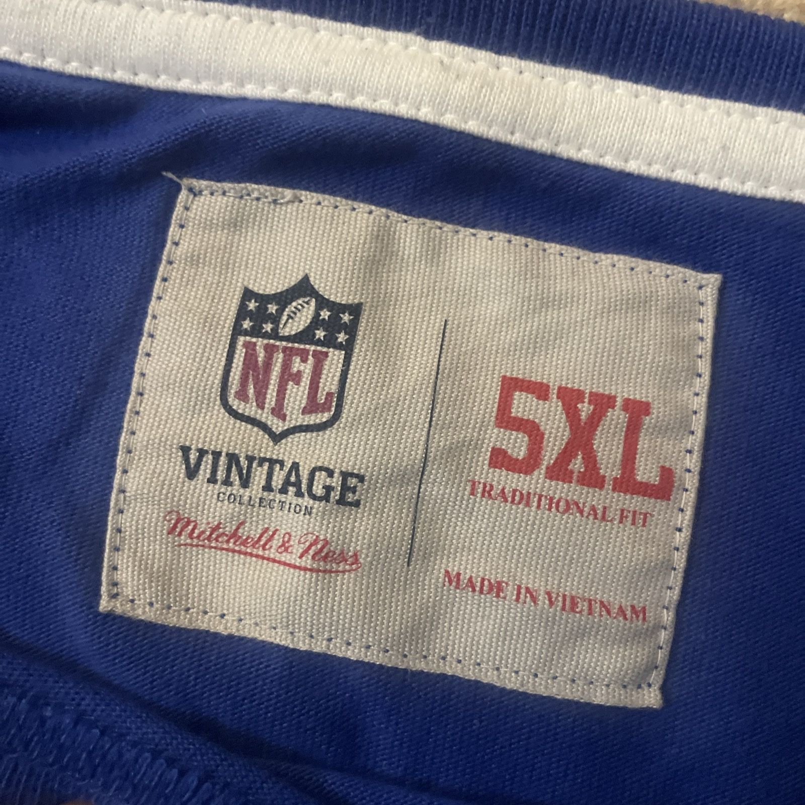 New York Giants Mitchell & Ness NFL Long Sleeve Crew Shirt size 5xl