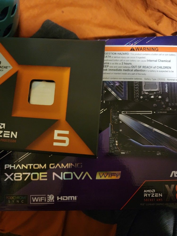 Asrock X870e Gaming Nova Wifi And 7600x3d Combo