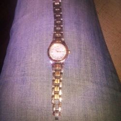 Women's Fossil Watch Two Tone With Chipped Diamonds 