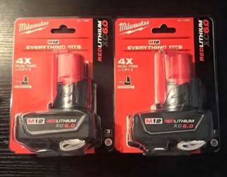 NEW 2 pcs for milwaukee 48-11-2460 m12 redlithium xc 6.0 extended capacity battery pack