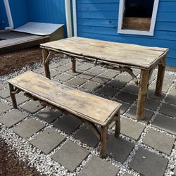 Outdoor Table and Bench