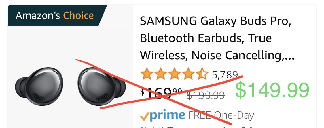 Samsung Galaxy Buds Pro Wireless Bluetooth True Noise Cancelling Headphones