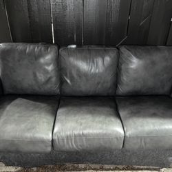 Italian leather Pullout Bed Sofa- No Feet