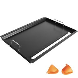 Full-Size Griddle Inserts for Weber Genesis 300 Gas Grills Flat Top Plate with Handles for Genesis E-310 S-310 E-320 S-320 E-330 S-330 EP-310 EP-320 E