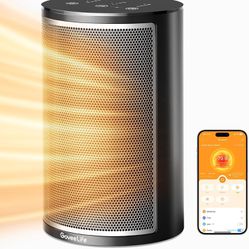 GoveeLife Smart Space Heater, 1500W Fast Electric Heater for Indoor Use with Thermostat, Wi-Fi App & Voice Remote Control, Small Heater Safety for Bed