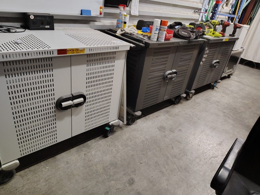 3 Bretford Computer Charging Cart laptop technology cabinet