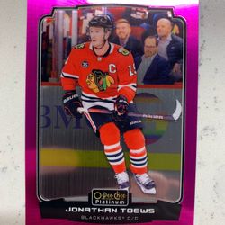 Jonathan Toews 22-23 OPC Matte Pink Chicago Blackhawks Hockey
