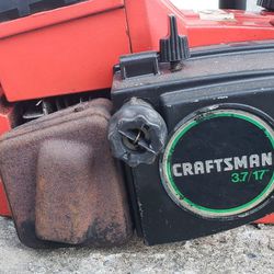 Craftsman Vintage Gas Powered Chainsaw Saw With Bar And Chain Yard Tool Equipment Runs Great!