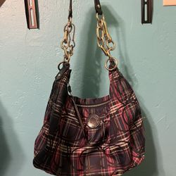 Coach Poppy Plaid Vintage Shoulder Bag
